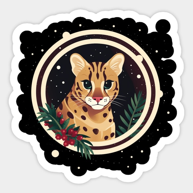 Ocelot in Ornament, Love Cats Sticker by logiamerch
